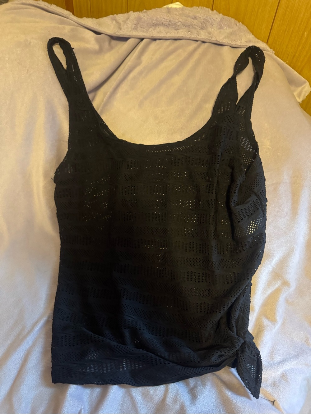 Black Crochet Swim Coverup - Lightweight Beach Tunic